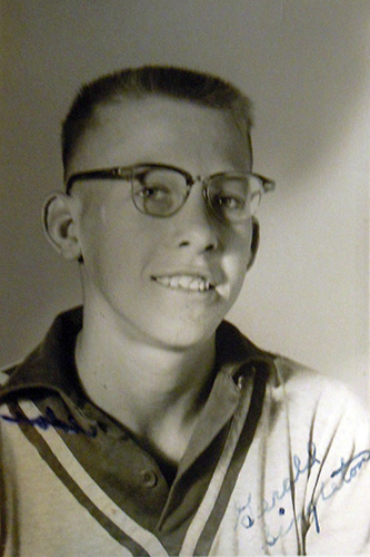 <gerald singleton school photograph with borrowed pair of glasses>